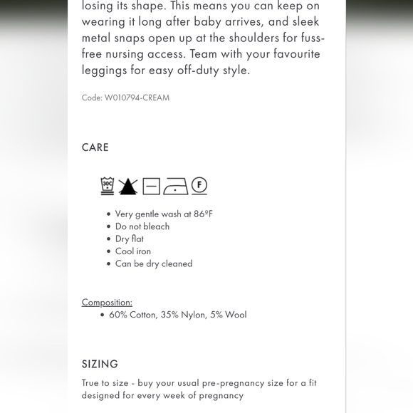 NWT XL Seraphine Fonda Cream Cotton Blend Maternity & Nursing Sweater Dress - Picture 13 of 15